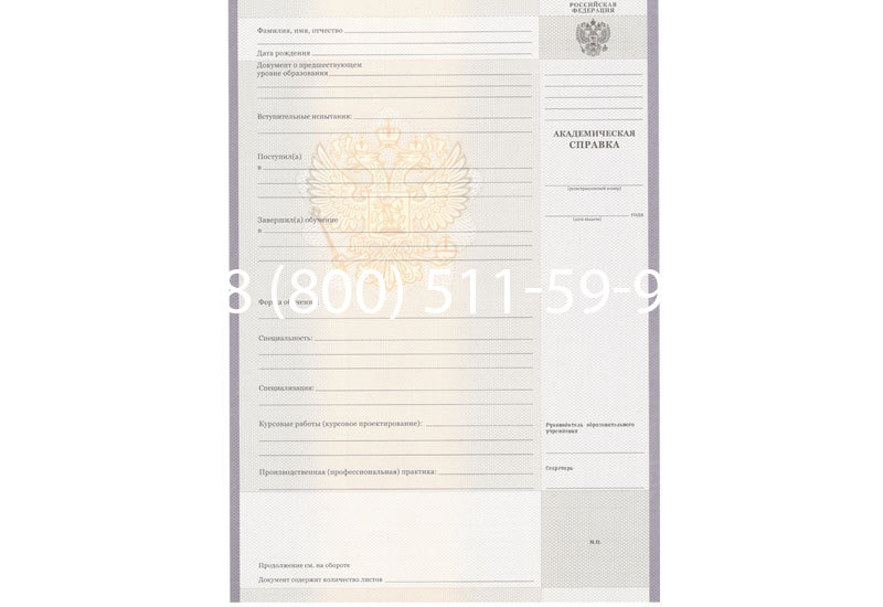Купить Академическая справка образца 2010-2011 год для колледжа в Чебоксарах Купить Академическая справка образца 2010-2011 год для колледжа в Чебоксарах